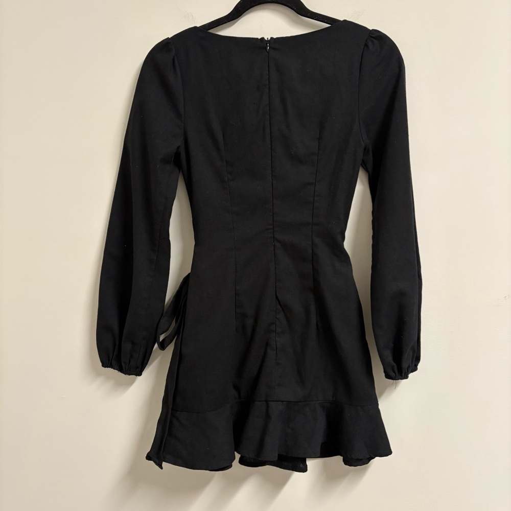 Princess Polly Womens Size 2 Long Sleeve Wrap Dress Square Neck - Picture 7 of 8